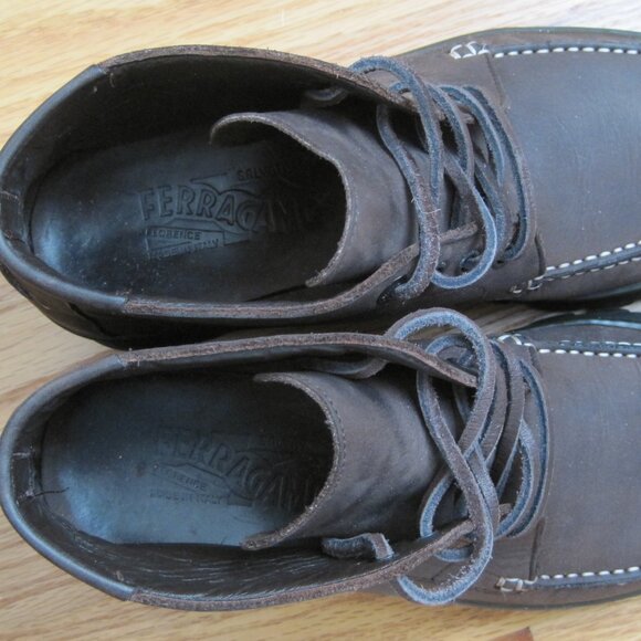Ferragamo Men\'s Brown Leather Chukka Boots Men\'s Size 8D main image 16